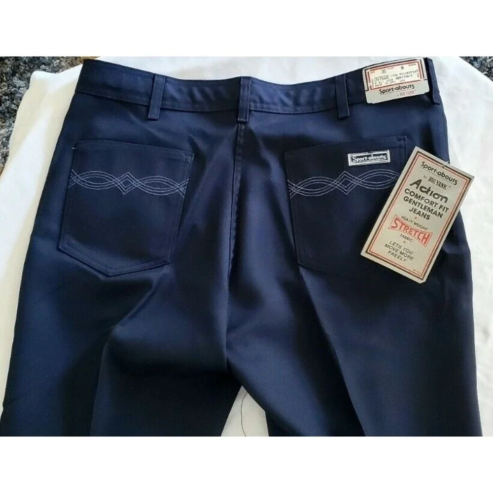 Sport-abouts Blue Slacks -Big Yank Western Dress Pants VTG 80's- Mens 38X30 NWT
